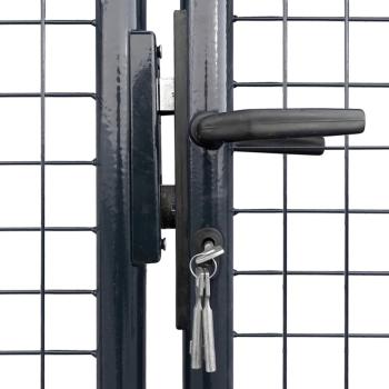 Maschen-Gartentor verzinkter Stahl 400 x 150 cm Grau