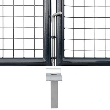 Mesh-Gartentor Verzinkter Stahl 400 x 150 cm Grau 