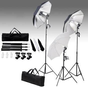 Fotostudio-Set mit Lampen-Set und Hintergrund