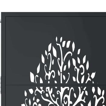 Gartentor Anthrazit 105x105 cm Stahl Baum-Design