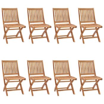Klappbare Gartenstühle mit Kissen 8 Stk. Massivholz Teak