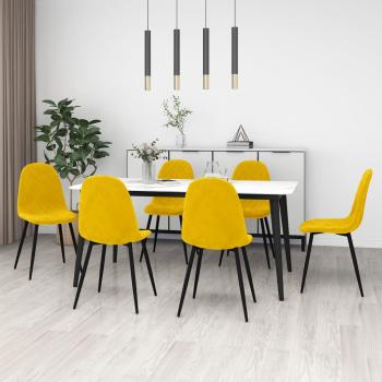 ARDEBO.de - Esszimmerstühle 6 Stk. Senfgelb Samt