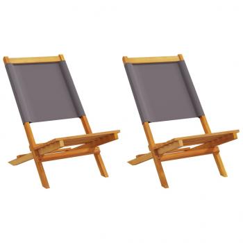 ARDEBO.de - Gartenstühle 2 Stk. Anthrazit Massivholz Akazie & Stoff