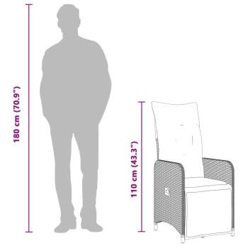 Outdoor-Lehnstühle 2 Stk. mit Tisch Grau Poly Rattan