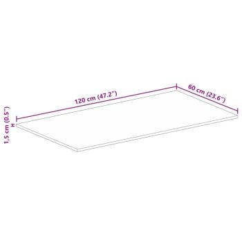 Tischplatte 120x60x1,5 cm Rechteckig Altholz Massiv