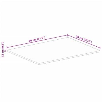 Tischplatte 80x70x1,5 cm Rechteckig Altholz Massiv