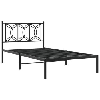 Bettgestell mit Kopfteil Metall Schwarz 107x203 cm