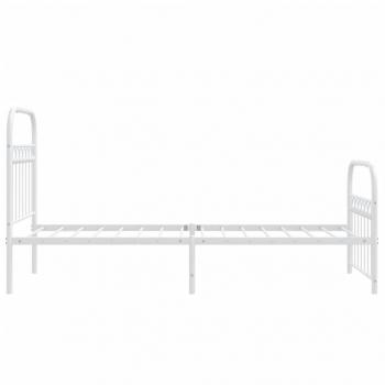 Bettgestell mit Kopf- und Fußteil Metall Weiß 75x190 cm