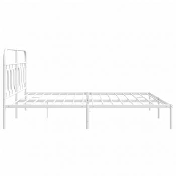Bettgestell mit Kopfteil Metall Weiß 160x200 cm