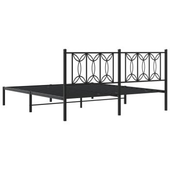 Bettgestell mit Kopfteil Metall Schwarz 180x200 cm