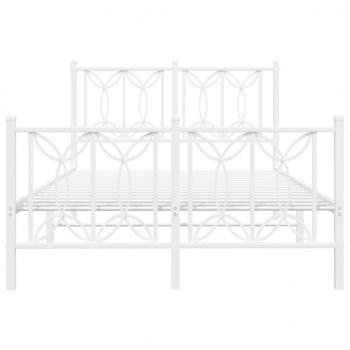 Bettgestell mit Kopf- und Fußteil Metall Weiß 120x200 cm