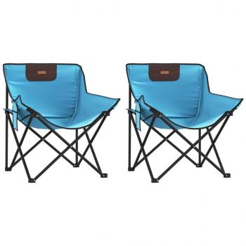 Campingstühle 2 Stk. mit Tasche Klappbar Hellblau