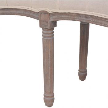 Bank Leinen Massivholz 150 x 40 x 48 cm Cremeweiß