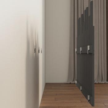 Wand-Kopfteil Grau 127,5x3x80 cm Massivholz Kiefer