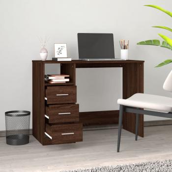 Schreibtisch mit Schubladen Braun Eichen-Optik 102x50x76 cm