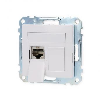 Elso WDE002439 Datendose 2xRJ45 8/8 KAT.6A geschirmt mit Zentralplatte, Exxact, weiß
