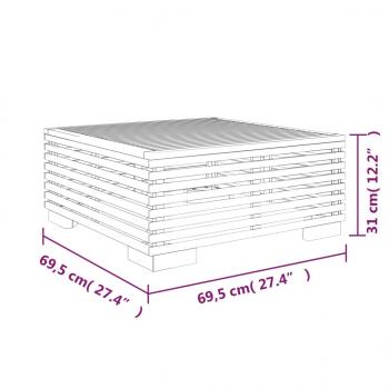 Garten-Couchtisch 69,5x69,5x31 cm Massivholz Teak