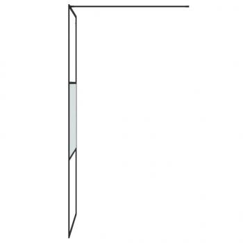 Duschwand für Begehbare Dusche Schwarz 80x195 cm Halbmatt ESG