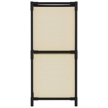 Kommode mit 4 Körben aus Stoff Creme 63×30×71 cm Stahl