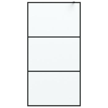 Duschwand für Walk-In Dusche Schwarz 100x195 cm ESG Mattiert