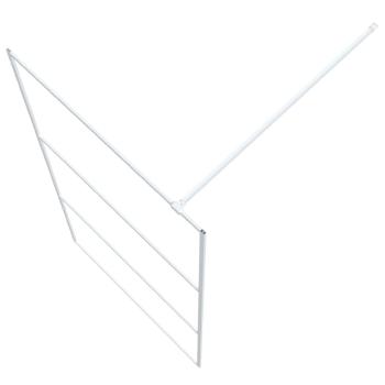 Duschwand für Begehbare Dusche Weiß 100x195 cm ESG-Klarglas