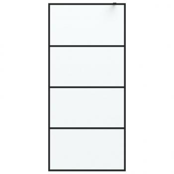 Duschwand für Begehbare Dusche Schwarz 90x195cm Matt ESG-Glas