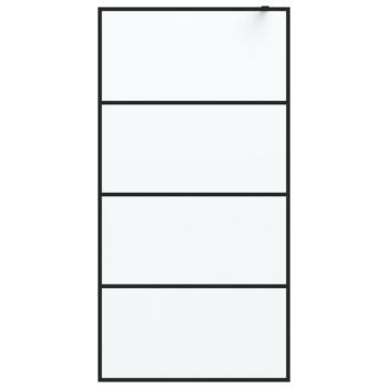 Duschwand für Walk-In Dusche Schwarz 100x195 cm ESG Mattiert