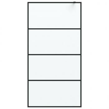 Duschwand für Walk-In Dusche Schwarz 100x195 cm ESG Mattiert