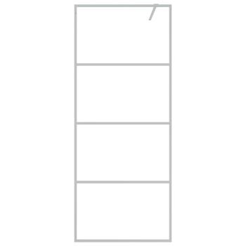 Duschwand für Walk-In Dusche Silber 80x195 cm ESG-Glas Klar