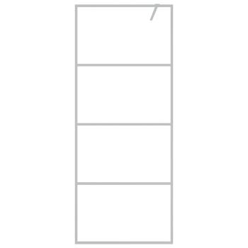 Duschwand für Walk-In Dusche Silber 80x195 cm ESG-Glas Klar