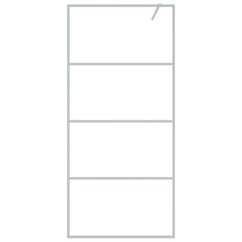 Duschwand für Begehbare Dusche Silbern 90x195cm ESG-Klarglas
