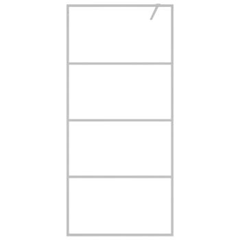 Duschwand für Begehbare Dusche Silbern 90x195cm ESG-Klarglas