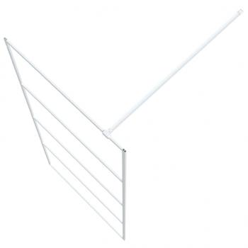 Duschwand für Begehbare Dusche Weiß 90x195 cm ESG-Klarglas