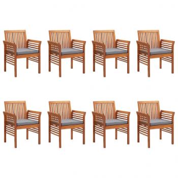 ARDEBO.de - Garten-Essstühle mit Kissen 8 Stk. Massivholz Akazie
