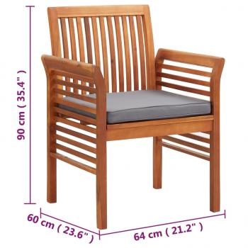 Garten-Essstühle mit Kissen 8 Stk. Massivholz Akazie