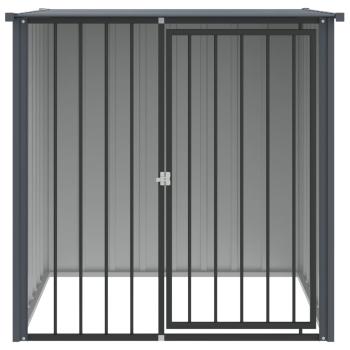 Hundehütte mit Dach Schwarz 110x103x109 cm Verzinkter Stahl