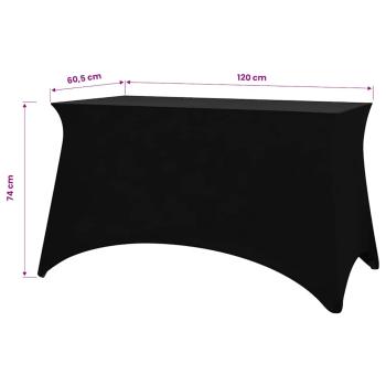 Stretch-Tischhusse 2 Stk. 120 x 60,5 x 74 cm Schwarz