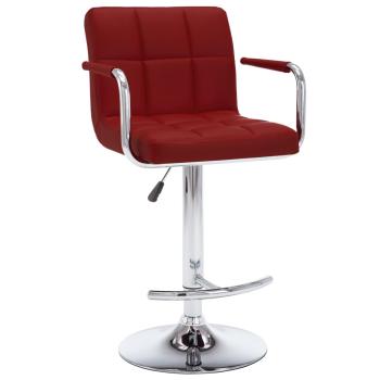Barhocker 2 Stk. Weinrot Kunstleder 
