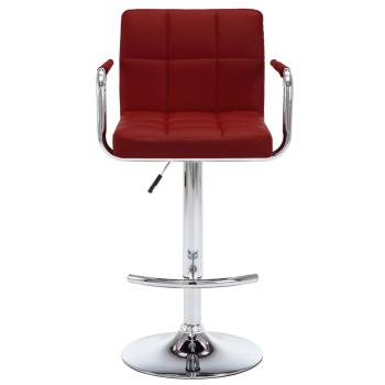 Barhocker 2 Stk. Weinrot Kunstleder 