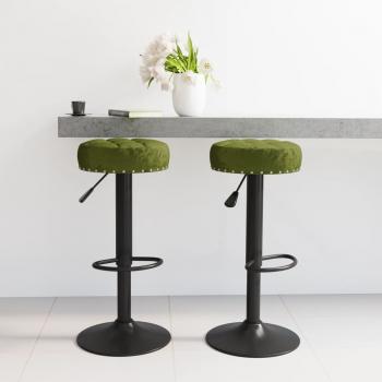 ARDEBO.de - Barhocker 2 Stk. Hellgrün Samt 