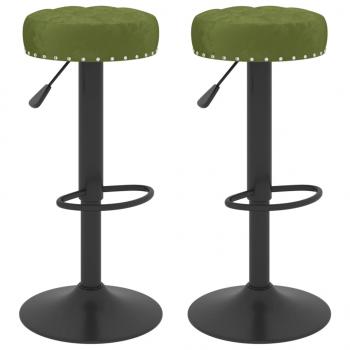 Barhocker 2 Stk. Hellgrün Samt 