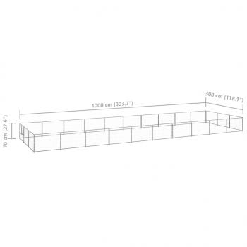 Hundezwinger Silbern 30 m² Stahl