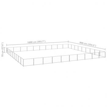 Hundezwinger Silbern 90 m² Stahl