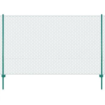 ARDEBO.de - Maschendrahtzaun mit Pfosten Stahl 25 x 2 m Grün