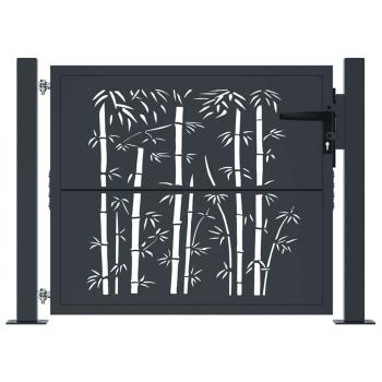 Gartentor Anthrazit 105x105 cm Stahl Bambus-Design