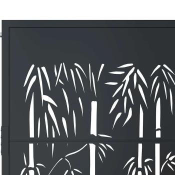 Gartentor Anthrazit 105x105 cm Stahl Bambus-Design