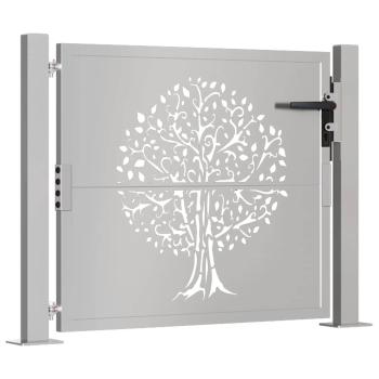 Gartentor 105x105 cm Cortenstahl Baum-Design