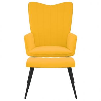 Relaxsessel mit Hocker Senfgelb Samt