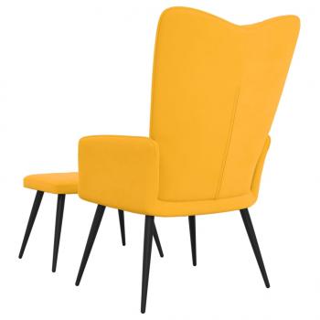 Relaxsessel mit Hocker Senfgelb Samt