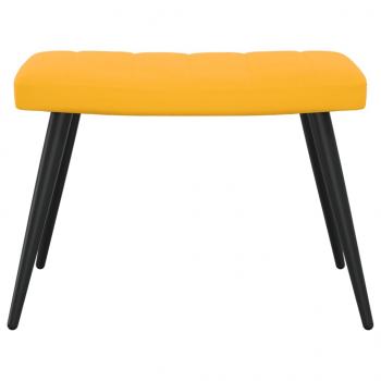Relaxsessel mit Hocker Senfgelb Samt